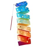 Tanzbänder – Tanz-Performance-Bänder, Kindergymnastik-Bänder, Herzmuster, Taktstockstäbe, bunte Tänzer-Stäbe für Kinder-Tanzkurse und ideal für Schulen und Tanzstudios