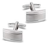 Herren silber Manschettenknöpfe Cufflinks Manschettenknopf für Hochzeit Geschäft Geschenk (silver)