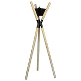 UNUS Gartenfackel Blumenampel Dreibein aus Holz Blumenständer Ölfackel nachfüllbar draußen Outdoor