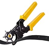 Derwrtup Gürtellochstanzer-Set, Revolverlochzangen-Set | Gürtellochzangen-Stanzwerkzeugsatz | Hochleistungs-Rotationsstanzer, Bandlochstanzer für Gürtel, Uhrenarmbänder, Armbänder