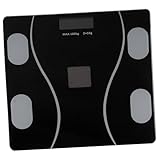 ORFOFE Intelligente Körperfettwaage USB Wiederaufladbar mit Temperglas Präzise Körpergewichtsmessung Multifunktionale Digitale Waage für Zuhause Schwarz Solarbetrieben und USB ladung
