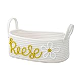 Baby Geschenkkorb - Wickel Organizer Korb Aufbewahrung Geflochten Aufbewahrungskörbe, Aufbewahrungskorb für Babyspielzeug und Kleidung, Baumwollkorb, Deco Korb für Kinderzimmer(30 * 19 * 12cm)