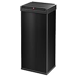 Hailo Big-Box Swing XL Mülleimer - 1 x 52 Liter - selbstschließender Schwingdeckel - Stahlblech - Müllbeutel-Klemmrahmen - Mülleimer Küche rechteckig - Abfalleimer made in Germany - schwarz