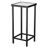 DHYGOTFUR Pflanzenständer Blumenständer Draußen& Innen Aluminium, Blumenbank Pflanzen Blumenregal für Garten, Wohnzimmer, Balkon, Terrasse, Hof, Zimmerecke (Black 30x30x80cm)