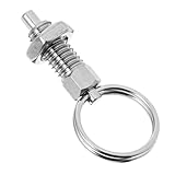 Federstift Federriegel Für Tor Sicherungsstift Federbelastet Handkolben Anhängertorscharnier Federstößel Zubehör Für Kippanhänger Anhänger Tor Flanschstift Silver Rostfreier Stahl BUGUUYO