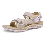 DREAM PAIRS Sandalen Damen Sommer Sandals Women TPR-Sohle & komfortable EVA-Zwischensohle,Size 39,Beige,DSA214