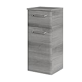 Pelipal Badezimmerschrank Quickset 328 in Graphit Struktur quer Nachbildung, 30 cm breit | Unterschrank mit 1 Tür, 1 Schubkasten und 1 Einlegeboden