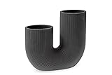 Storefactory - Stråvalla - Vase - U Vase - Bogenvase - Keramik - Dunkelgrau - Maße (LxBxH): 24 x 7 x 21 cm