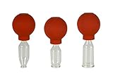3er Schröpfglas-Set mit Ball 10-15-20mm zum professionellen, medizinischen, feuerlosen Schröpfen mundgeblasen, handgeformt, Schröpfglas, Schröpfgläser, Lauschaer Glas das Original