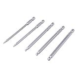 JUJUFREE Sechskant-Schraubendreher-Bit-Set, Kugelkopf, 100 mm lang, 1/4 Zoll magnetisch, Sechskant-Schraubendreher-Set, Kugelkopf-Ende, Sechskant, 5-teilig
