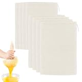 8 Stück Nussmilchbeutel Set 20 * 30cm Passiertuch Wiederverwendbar Nussmilchbeutel Bio Waschbar Nut Milk Bag für Nussmilch Käse Kaffee Joghurt Fruchtsaft