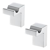 SWHC Garderobenhaken Messing Chrom | Handtuchhaken | Wandhaken mit 5kg Tragkraft & Montagezubehör | Kleiderhaken Wand für Bad, Küche, Schlafzimmer (Chrom 2 Stk.)