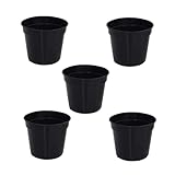 GAROZATION 5er Set Schwarze Sukkulenten Töpfe Verdickte Rundschalen Für Sukkulenten Tiefe Blumenschalen Für Gartenaccessoires Und Pflanzgefäße