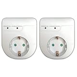 2er Set Überspannungsschutz Blitzschutz Überspannungsschutzadapter Geräteschutz Zwischenstecker Steckdosenadapter Kindersicherung