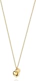 day.berlin Damen Herzkette Mila in Gold 18k vergoldet, 50+5cm variable Länge, feine stabile Panzer Kette mit Herz und Coin Anhänger, 316L Edelstahl nickelfrei und wasserfest