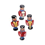 Kisangel 4 Stück Miniaturschlagzeuger Figur Set Holzspielzeug für Puppenhaus Dekoration für DIY Projekte und Fotorequisiten für Miniatur Szenen und Kreative Bastelarbeiten