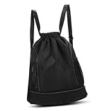 SOPOTUTU Sportlicher Kordelzug Rucksack mit Schuhfach Wasserabweisender Oxford Fitnessbeutel Leichter Basketball Schwimmtasche für Outdoor Gym und Training