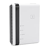 Annadue Print Server 4 Port USB 2.0 Ethernet & 2.4G WiFi Netzwerkdrucker Hub, Kompatibel mit OS, für Home Office Warehouse Bis zu 4 Drucker Gleichzeitig Teilen (EU-Stecker)