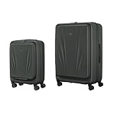 WENGER Skyon 2- teiliges Koffer-Set, Handgepäck + Reisekoffer Groß, Hartschale, Trolley, Laptop- und Tabletfach, Sicherheitsschloss, Anthrazit, 653570