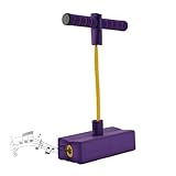 Relaxdays Pogo Jumper für Kinder, bis 80 kg, Hüpfspielzeug Outdoor, Bungee Hopper, mit Quietsche, Schaumstoff, lila