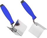 2 x Eckkelle innen + außen, innen, außen Winkel 90 Grad, Edelstahl, 80 x 60 mm, Gummigriff (Set)