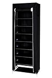 dibea Faltschrank schmal mit Vlieshülle 60x160x30 cm, schwarz