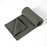 Amazon Basics Handtuch für Hot Yoga, weiche Mikrofaser, rutschfest, saugfähig, 188 cm x 61 cm, grau