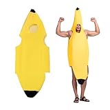 Vonavira Bananen kostüm Neuartige Obst Kostüme Lustiges, Bananen Kostüm Herren Damen Unisex Lustig Karneval Halloween Kostüm Banane Kostüm für Erwachsene