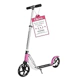 HUDORA BigWheel Pure Scooter I Stabiler Aluminium-Roller mit Ständer I Höhenverstellbarer & zusammenklappbarer Cityroller für bis zu 100kg I Tretroller für Jugendliche und Erwachsene | purple