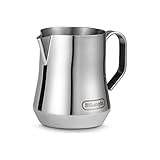 De'Longhi DLSC060 ECO 311.W/BK/R/B Milchkännchen für manuelles Aufschäumen, ergonomischer Griff, 18/8 Edelstahl, 350 milliliters, Siehe Bild und Beschreibung
