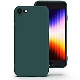 Zuvirelx Silikon Handyhülle für iPhone SE 2nd 3rd 2020/2022, iPhone 8/7 Hülle, Weiches Griff, Dünne, Minimalistisch, Stoßfest, rutschfest, Taschenpassend - Tiefgrün