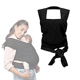 Tragetuch Baby Neugeboren Atmungsaktiv Babytragetücher Tragfähigkeit 15KG Baby Sling 530 x 58 cm Verstellbar Hüfttrage Dehnbar Unisex für Alle Körpertypen Geeignet