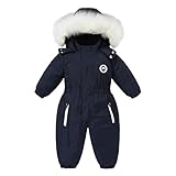 SMUXP Clearance of Sale Mädchen Jungen Einteiler Schneeanzüge Overalls Skianzüge Winter Jumpsuits für Baby Kleinkind 2025 Happy New Year, Navy#1, 5 Years