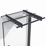 Juskys Vordach Haustür Überdachung 100x80cm aus Acrylglas & Stahl - Türvordach in Anthrazit - Dach für Tür, Eingang & Hauseingang aus Glas Dunkelgrau