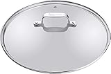 Jamie Oliver by Tefal Topfdeckel 24 cm, Glasdeckel mit Edelstahlrand, Dampfauslassventil, Überlaufschutz, spülmaschinengeeignet, Exklusive Jamie Oliver Gravur am Deckelgriff, B89985