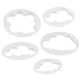 Ausstechform für Gebäck, 5 Stück Wolke Fondant Ausstecher, Wolke Ausstechformen, Fondant Zubehör Keksausstecher, Wolke Sandwich Plätzchen Ausstecher, für Backraum Café oder Hochzeitstorte