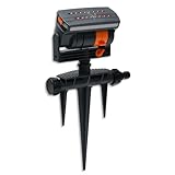 16 Loch Viereckregner, Kreis und Sektorenregner mit Automatischer Rotationsfunktion,Sprengweite 8-14 m, 4 verstellbare Sprühformen, 180 m² Beregnungsfläche,Pflanzen in Gärten Rasenflächen Gemüsegärten