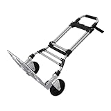 Klappbare Sackkarre Gepäckwagen Faltbarer Wagen Vollgummireifen Klappbar Stahl Schutzblech Schwerlast Garten Umzug Transportkarre 53x114cm 120kg