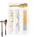 Bvizyelck Besteckkasten | Besteckeinsatz Für Küchenschubladen | Kompakter Organizer Mit 4 Fächern Für Gabeln Küche Schrank Arbeitsplatte Zuhause Wohnung Wohnheim Camping Haus