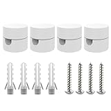 ZOHAR 4 Stück Zweiteilige Wand- und Deckenpins Weiß für Textilkabel Deckenbefestigung Affenschaukel Aufputz-Kabelhalter für Lampe DIY mit Schrauben und Dübeln