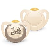 NUK for Nature Babyschnuller | Nachhaltige Gummischnuller | Über 98 % natürliche Rohstoffe | 18-36 Monate | Weiß | 2 Stück