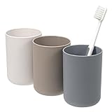 3-teiliges Zahnbürstenbecher-Set, lebensmittelecht, Anti-Fall-Kunststoff, Zahnbürstenbecher-Set, Kinder, Erwachsene, Zahnbürstenbecher, 300 ml, Zahnbürstenhalter
