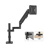 Monitor Stands Einzelner Monitorhalterungsarm for die meisten 14-32-Zoll-Bildschirme, hält bis zu 19,8 lbs, voll bewegliche Gasfeder-Monitor-Tischhalterung mit C-Klemme und Tüllenbasis(Black)