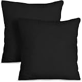 Utopia Bedding Dekokissen, 50,8 x 50,8 cm, Bett- und Couchkissen, dekorative Kissen für den Innenbereich, 2 Stück, Schwarz