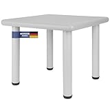 Bieco Kindertisch | Tisch für Kinder 1-8 Jahre | Kinder Tisch ca. 62x 62x 52 cm | Spieltisch höhenverstellbar | Maltisch für Kinder, Kinderzimmer Tisch klein | Tisch Kinder-Schreibtisch | Eisgrau