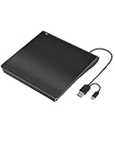 LMEN Externes CD DVD Laufwerk nit USB 3.0 und Typ-C für Laptop PC MacBook DVD Laufwerk extern Tragbar CD-Rom Laufwerk Plug und Play CD Brenner für Windows 11/10/8/7 Vista Linux Mac OS