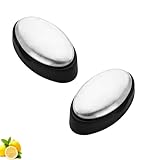 JNTMIKUN Edelstahlseife 2-teiliges Set Stahlseife aus Edelstahl mit Halter Stainless Steel Soap für Küche Bar Beseitigt Gerüche ÖKo Seife