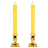 iplusmile 2 Stück Flammenlose LED Kerzen Batteriebetrieben Gelbe Elektrische Dekokerzen Sicher für Haustiere für Fest und Wohnraumbeleuchtung