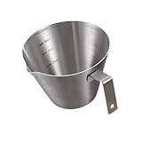 JISADER Espresso-Messbecher, Ausgießbecher, 4,06 Unzen, Espressotassen mit Griff zum Kochen, Silber