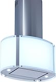 refsta ROK, Design Inselhaube, 70cm, Glas, Edelstahl, Ambientebeleuchtung, LED, 3 Stufen, Softtouch Knöpfe, 605m³/h